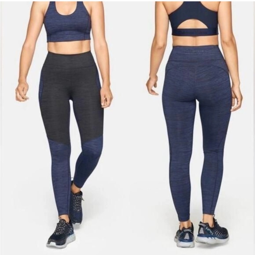 Outdoor Voices TechSweat two tone 7/8 legging blue grey‎ women’s M